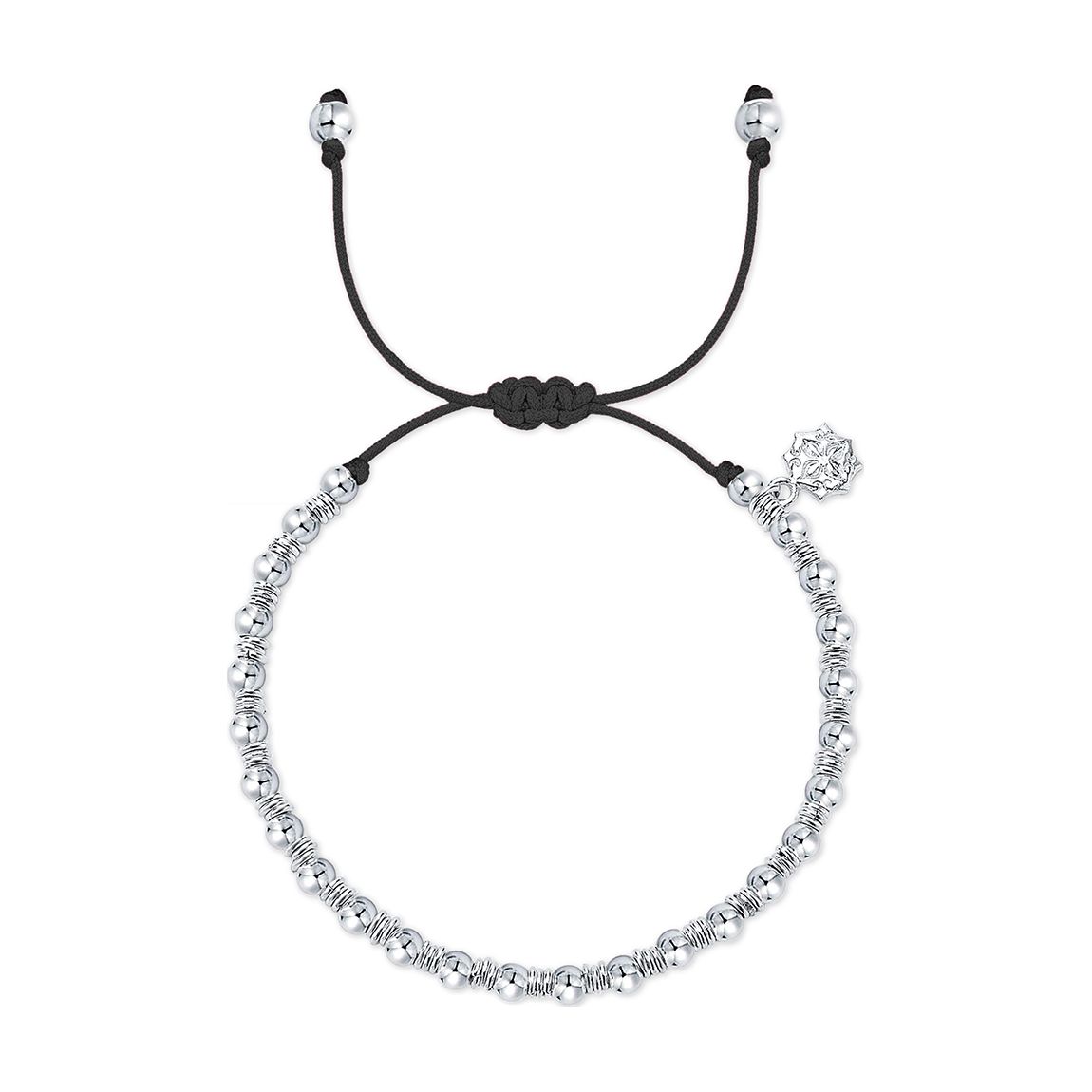 Silver Black Misanga Cord Bracelet main product photo