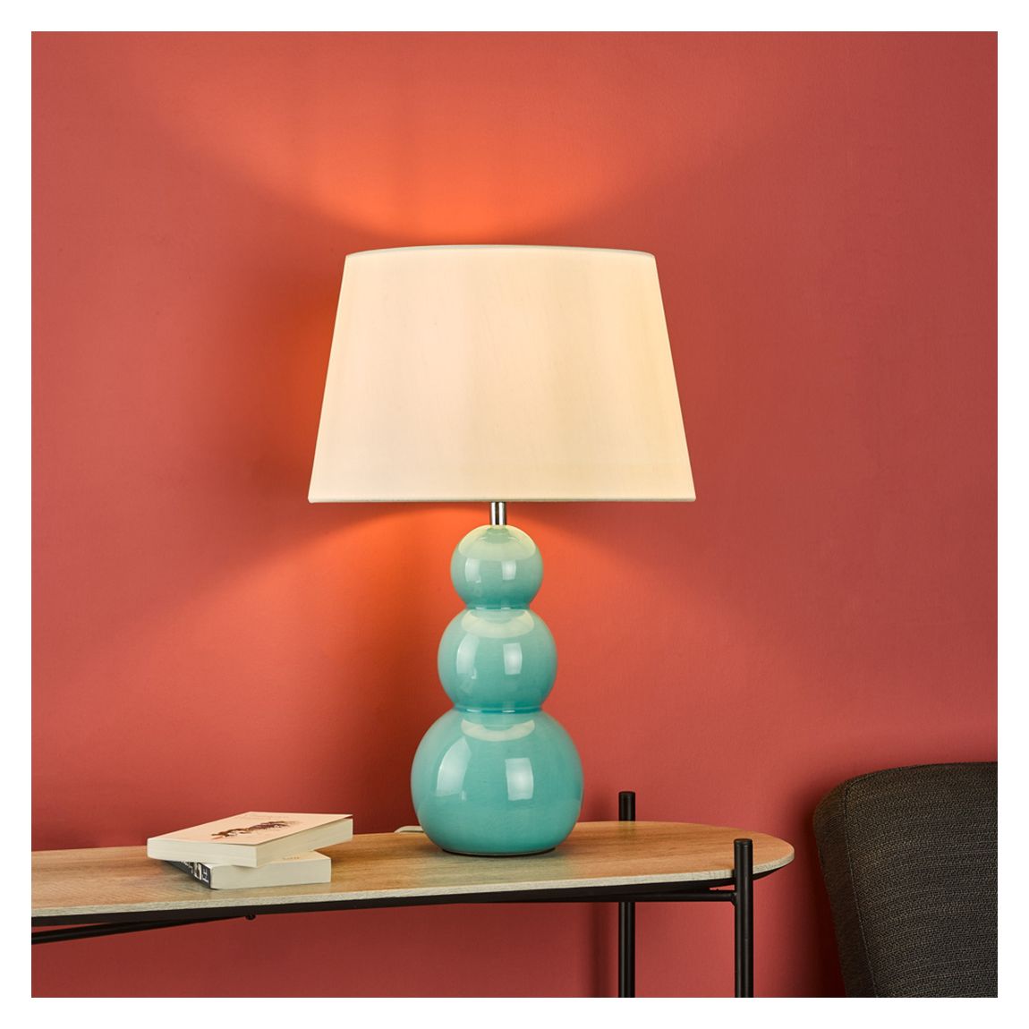 Mia Table Lamp Teal Ceramic Base Only main product photo