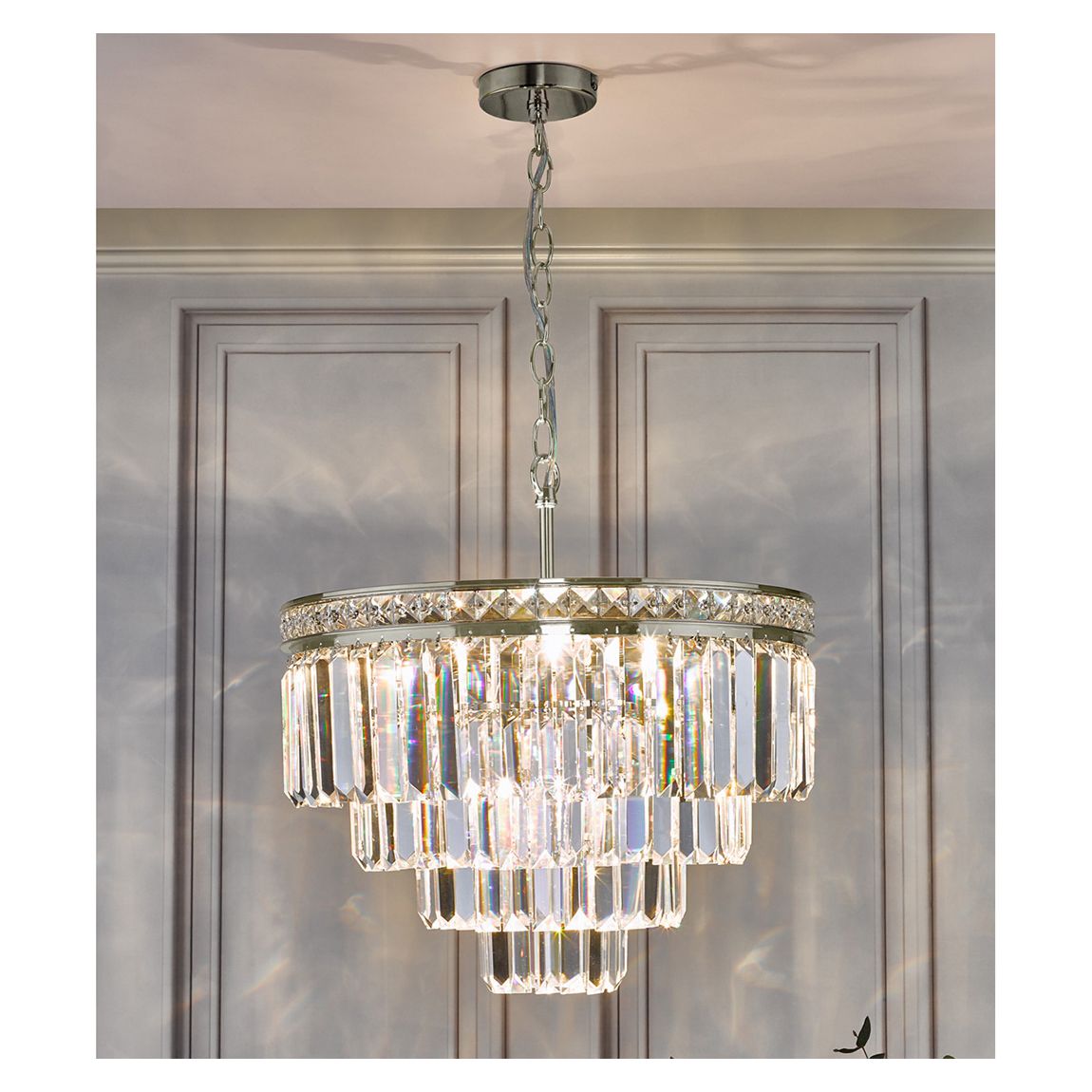 Vyana 4 Light 4 Tier Pendant Brushed droppers main product photo