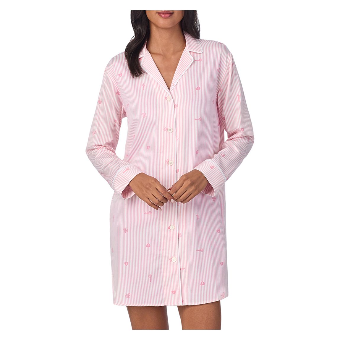 Cream Sateen Notch Collar Sleepshirt main product photo