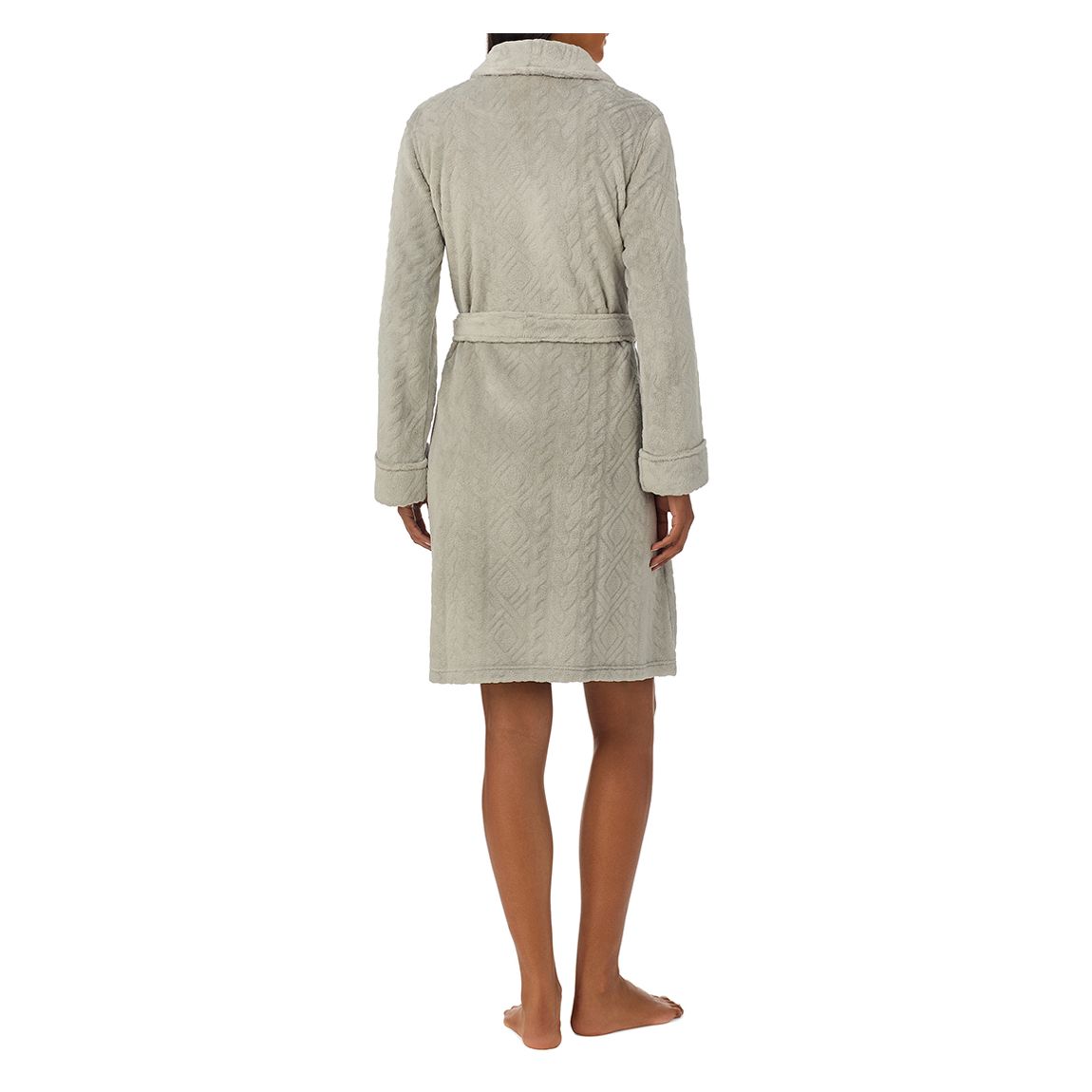 Grey Recycled Shawl Collar Short Robe main product photo