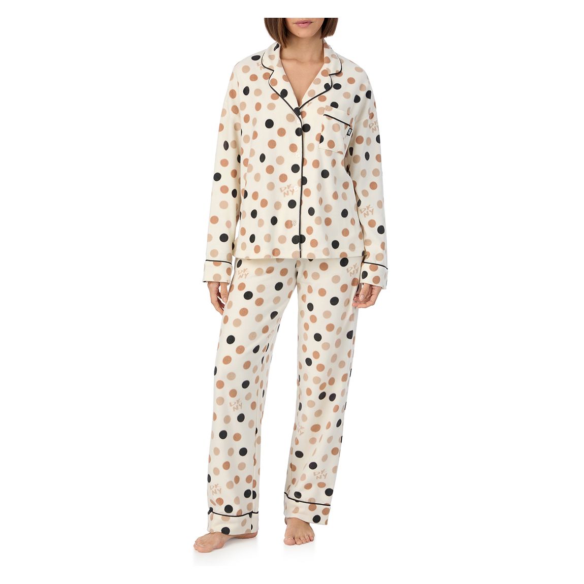 White Dot Cozy Season Fleece Pyjama Set main product photo