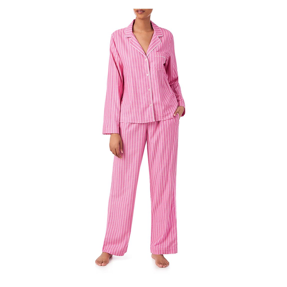 Pink Check Notch Pyjama Set main product photo