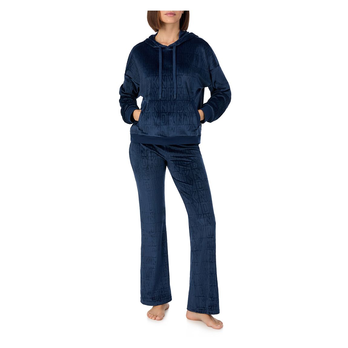 Navy Laid Back Plush Logo Hoodie Set main product photo
