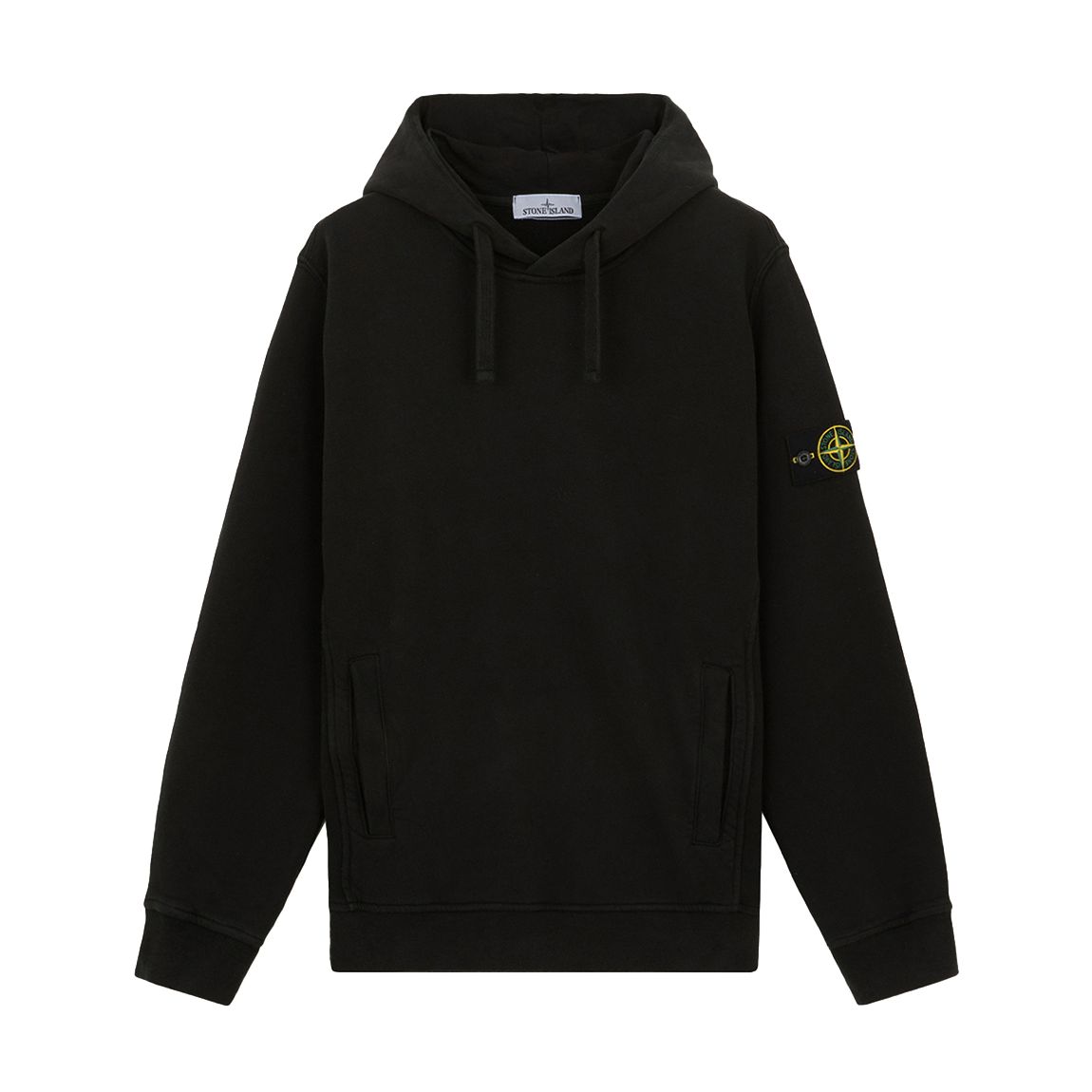 Black Drawstring Cotton Fleece Hoodie main product photo