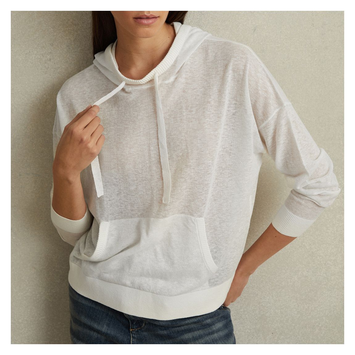 White Candy Sheer Hoodie main product photo