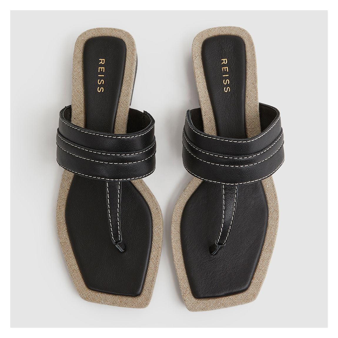 Black Quinn Leather Sandals main product photo