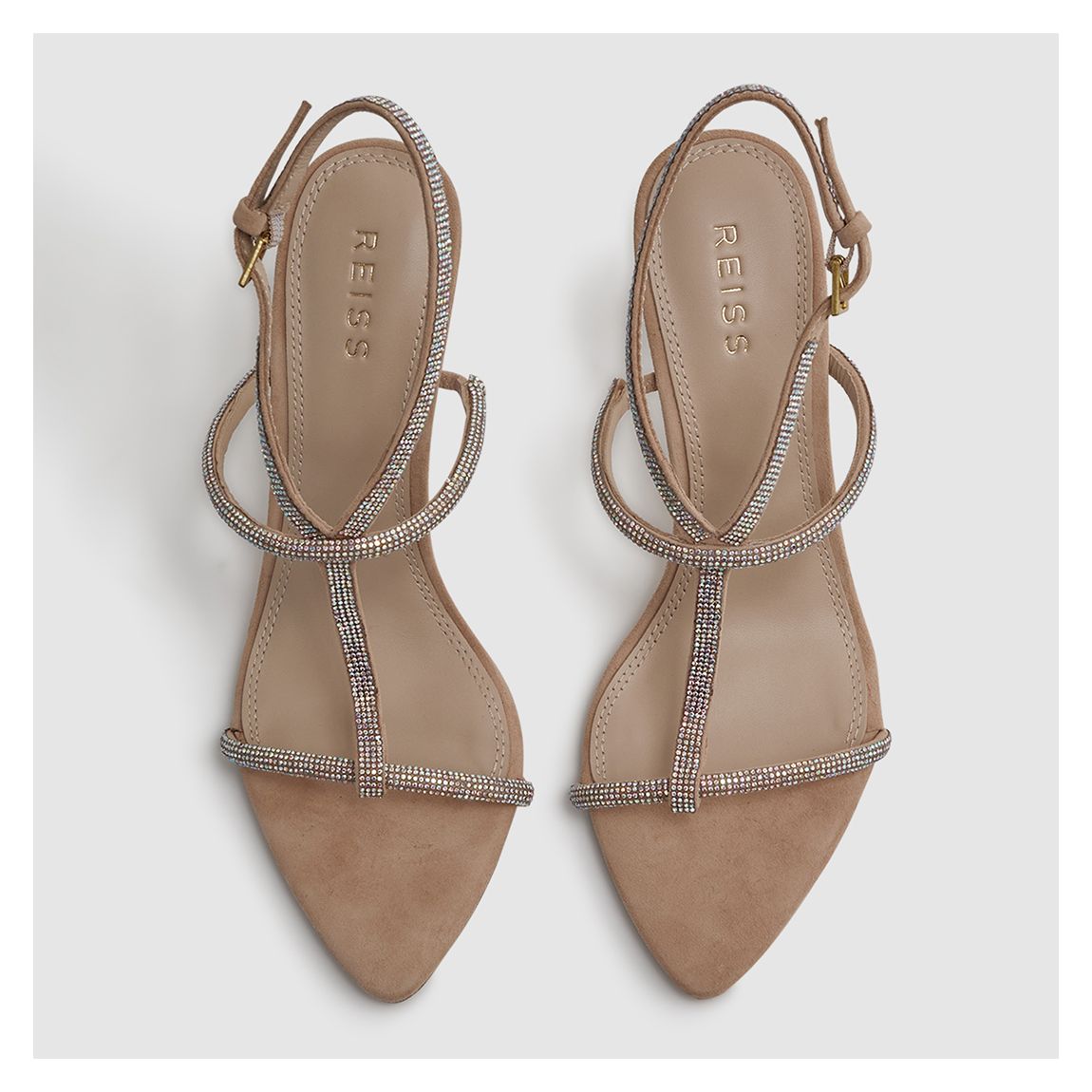 Beige Julie Suede Heeled Sandals main product photo