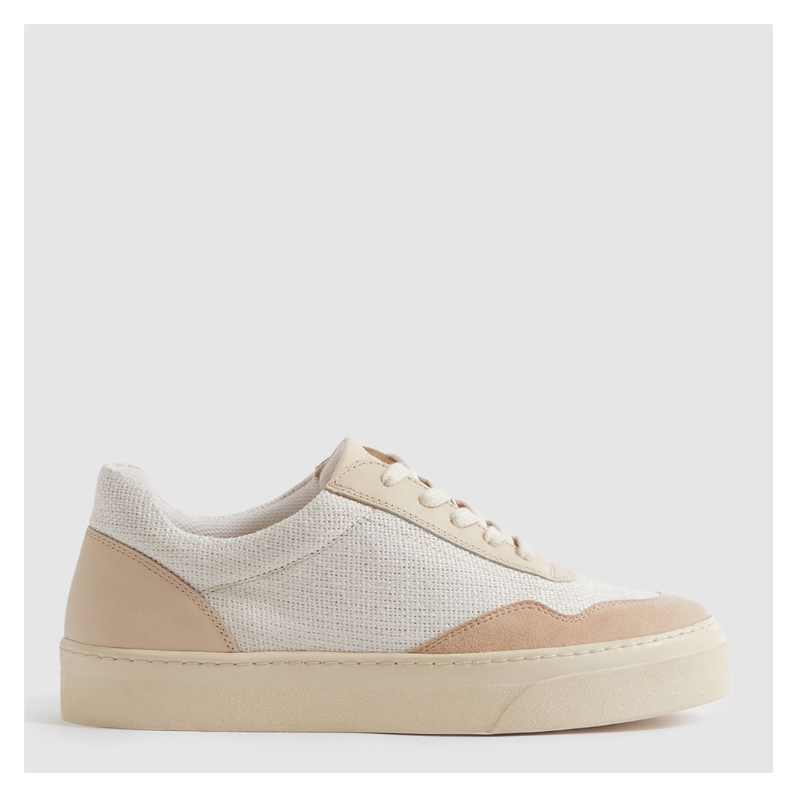 Cream Asha Leather Blend Trainers main product photo