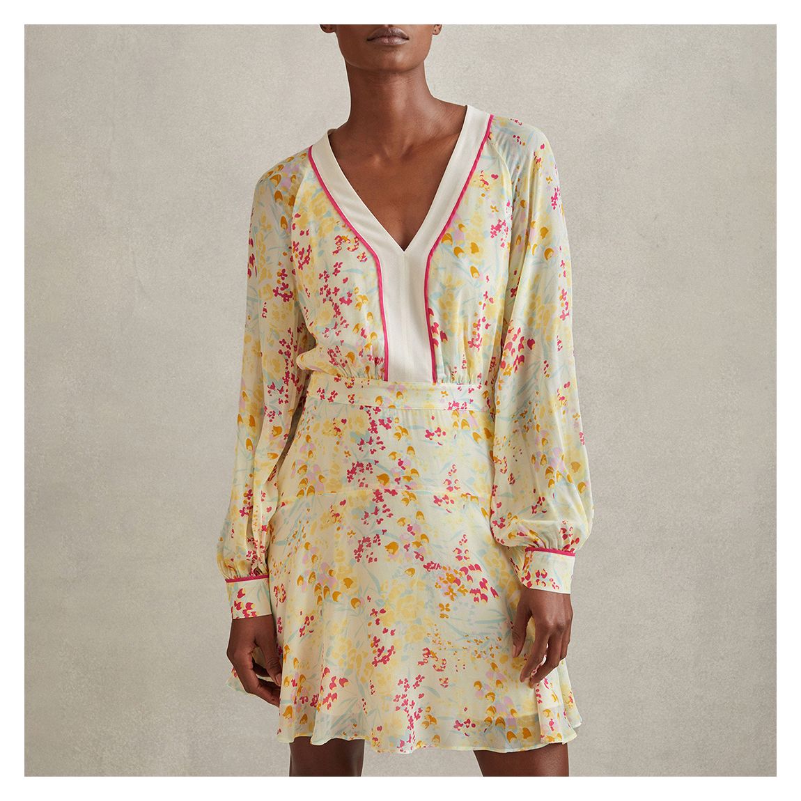 Yellow Molly Floral Print Dress main product photo