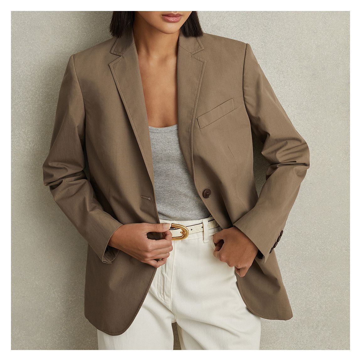 Slate Brown Hope Cotton Blazer main product photo