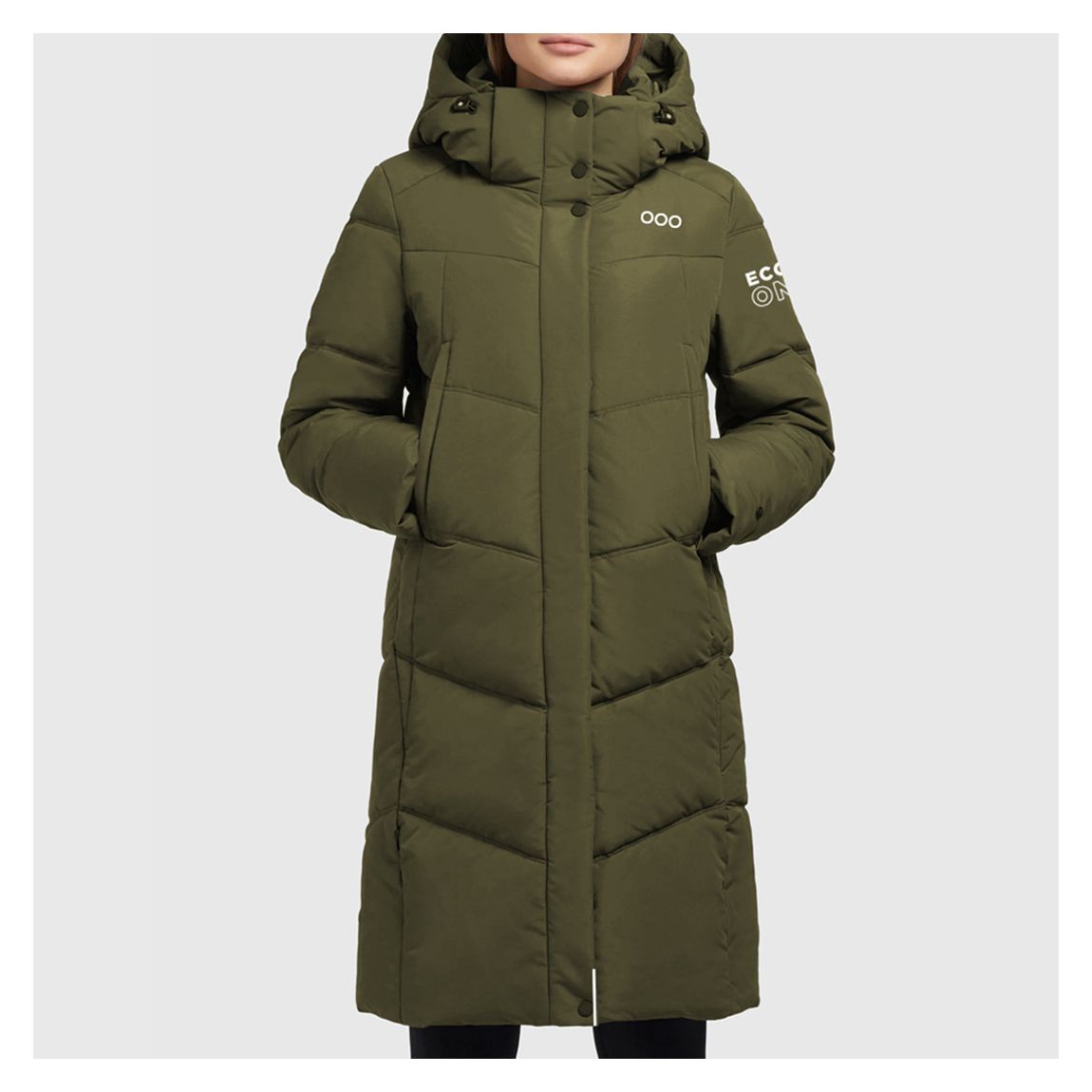 Khaki Womens New York Longline Coat main product photo