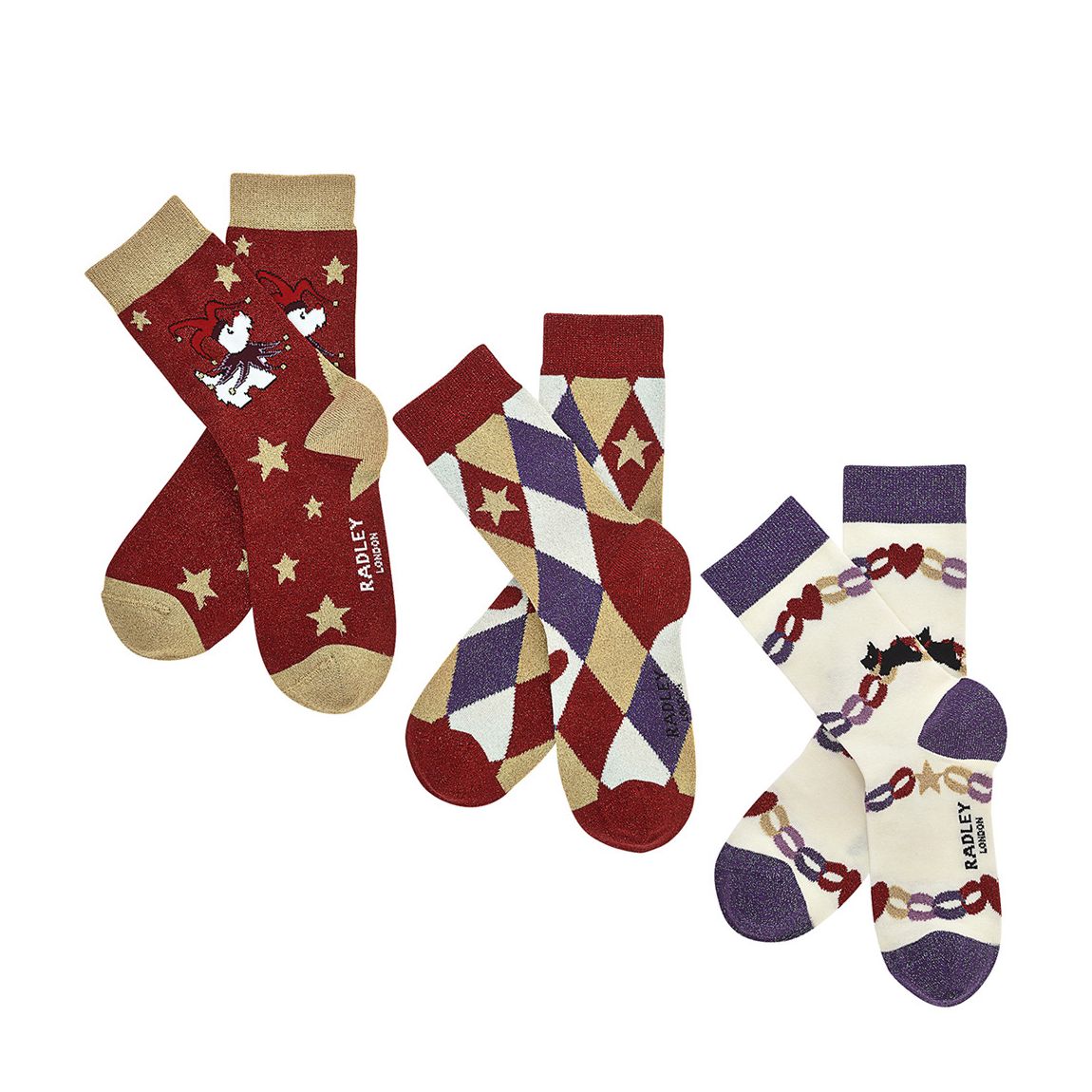 Poinsettia It′s Party Time Sock Set main product photo
