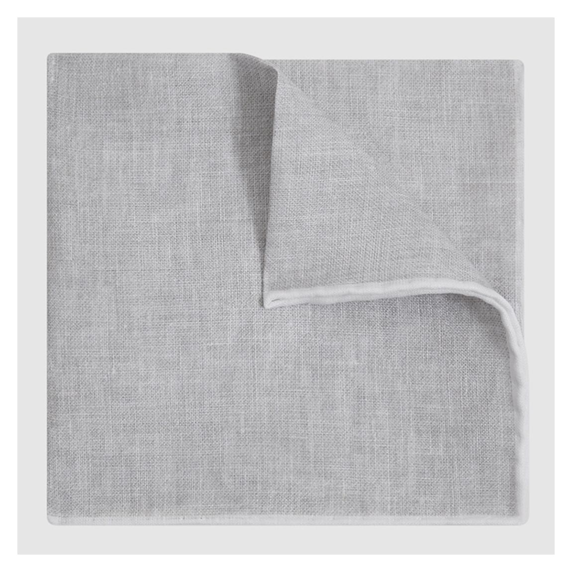 Grey Siracusa Linen Pocket Square main product photo