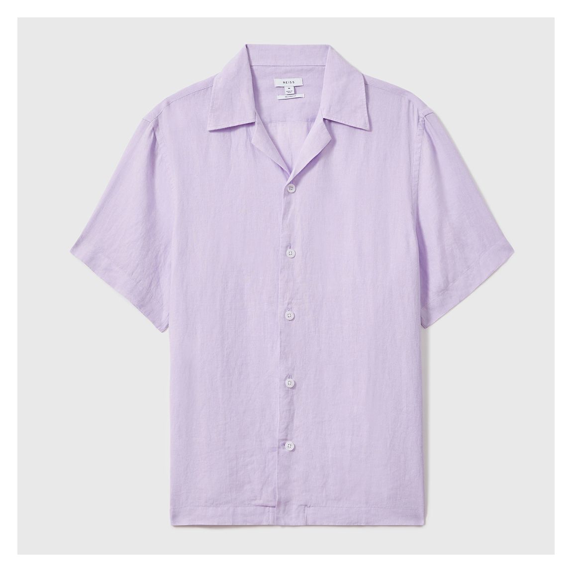 Purple Linen Cuban Collar Shirt main product photo