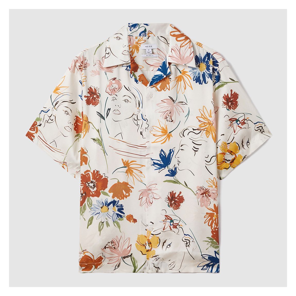White/Multi Cuban Collar Shirt main product photo