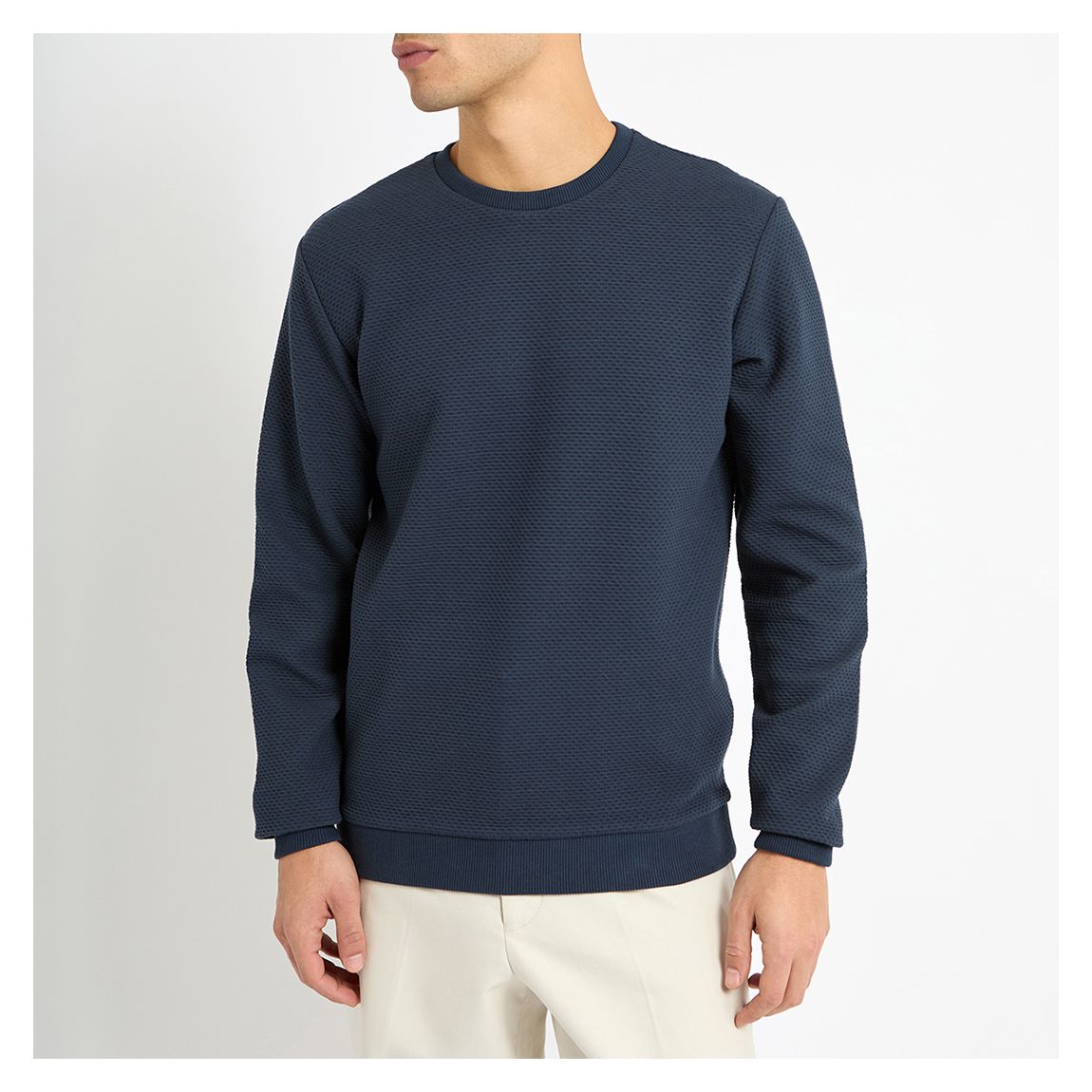 Navy Matthew Crew Neck Sweatshirt main product photo