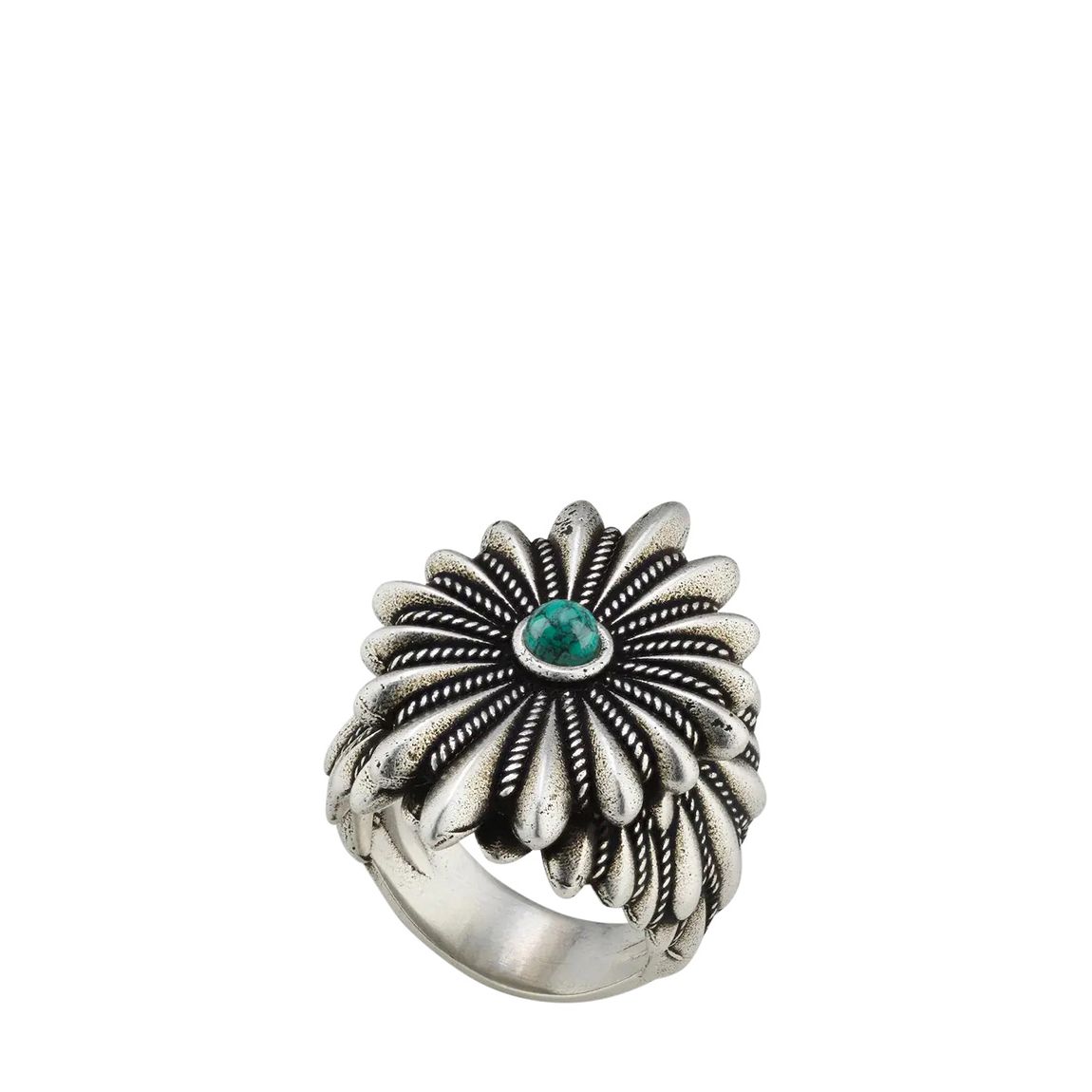 925 Sterling Silver Engraved Flower Ring main product photo