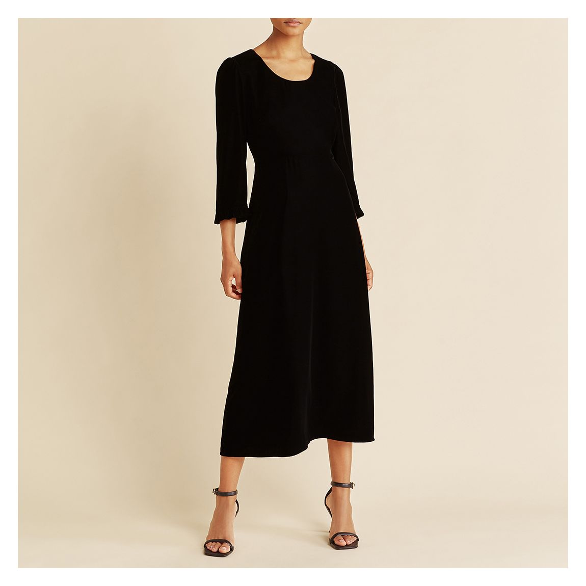 Black Velvet Wool Blend Dress main product photo
