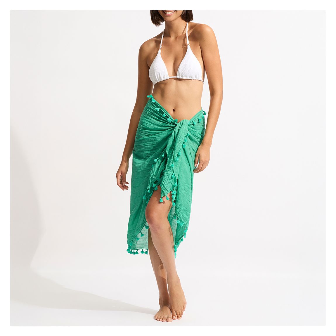 Green Cotton Gauze Sarong main product photo