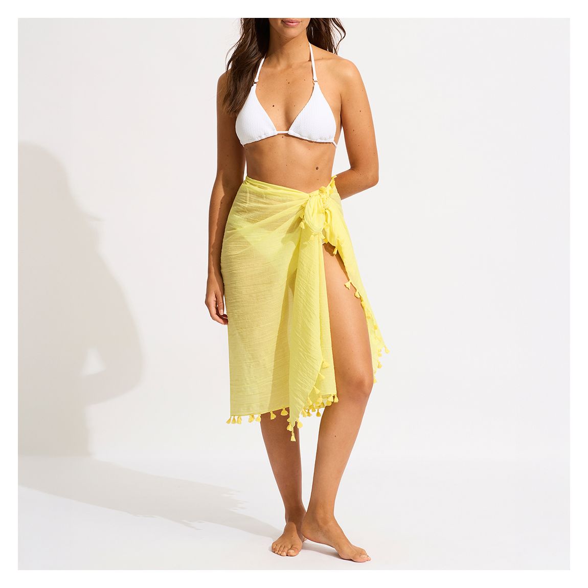 Yellow Cotton Gauze Sarong - Lime Light main product photo