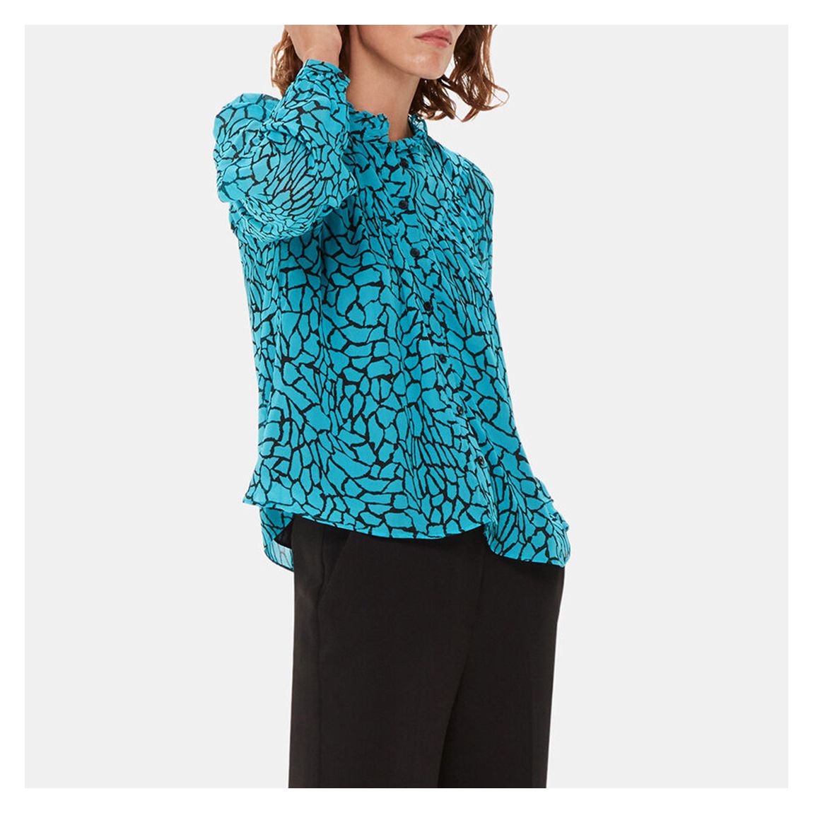 Blue Terrazzo Button Front Blouse main product photo