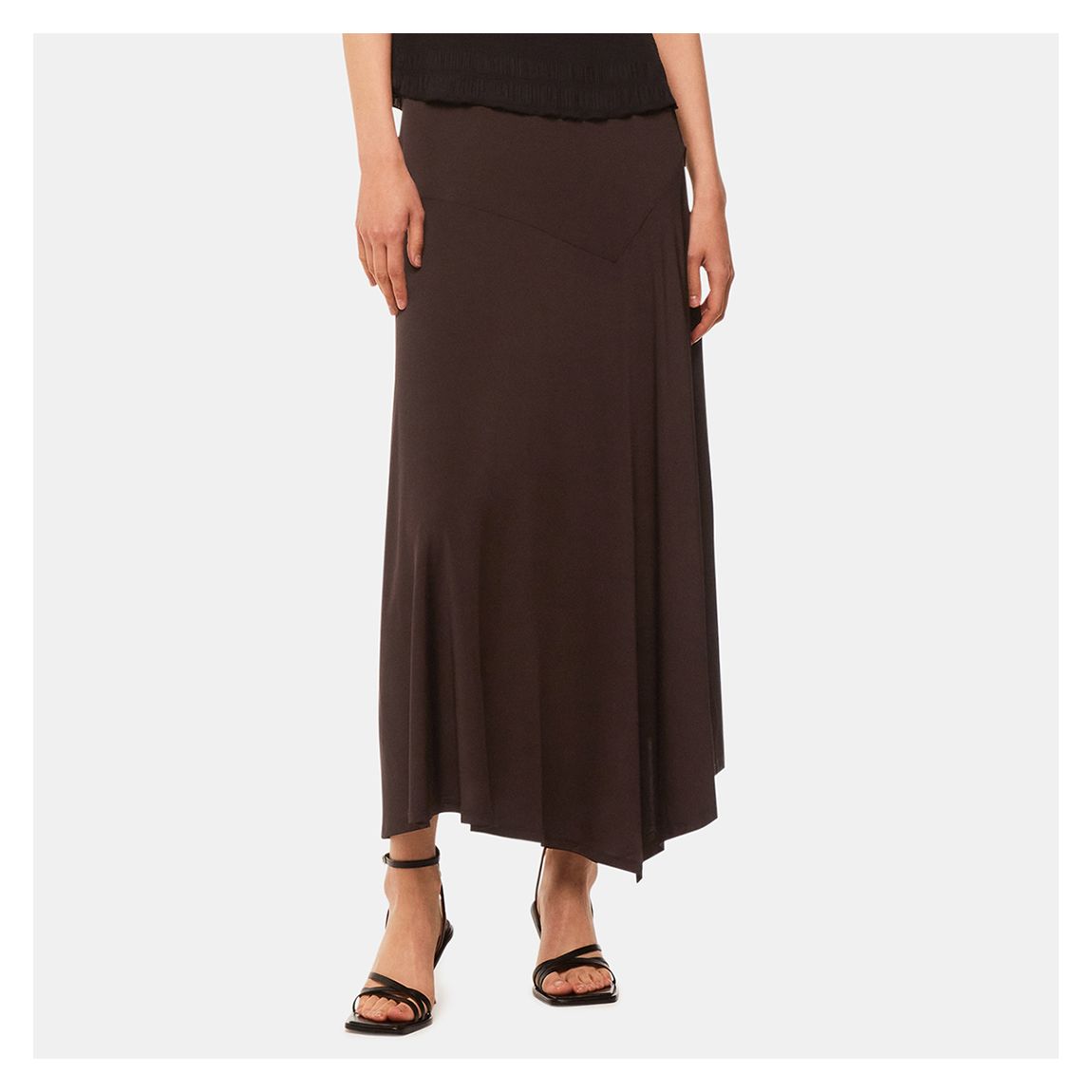 Brown Katrina Asymmetric Skirt main product photo