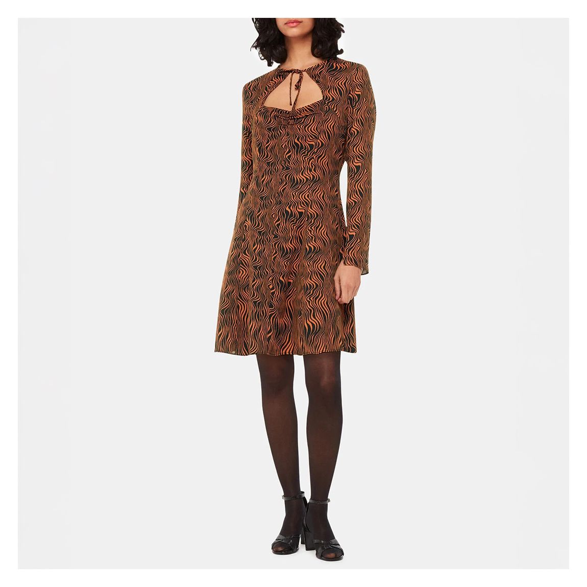 Brown Optical Wiggle Mini Dress main product photo