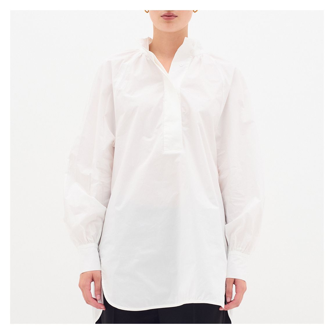 White Tunisian Collar Chemise main product photo