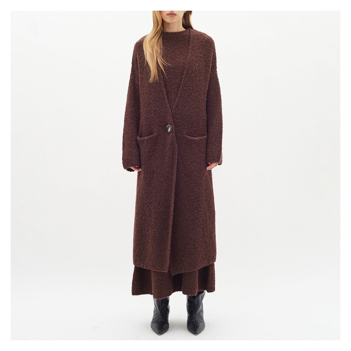 Brown Wool Blend Long Cardigan main product photo