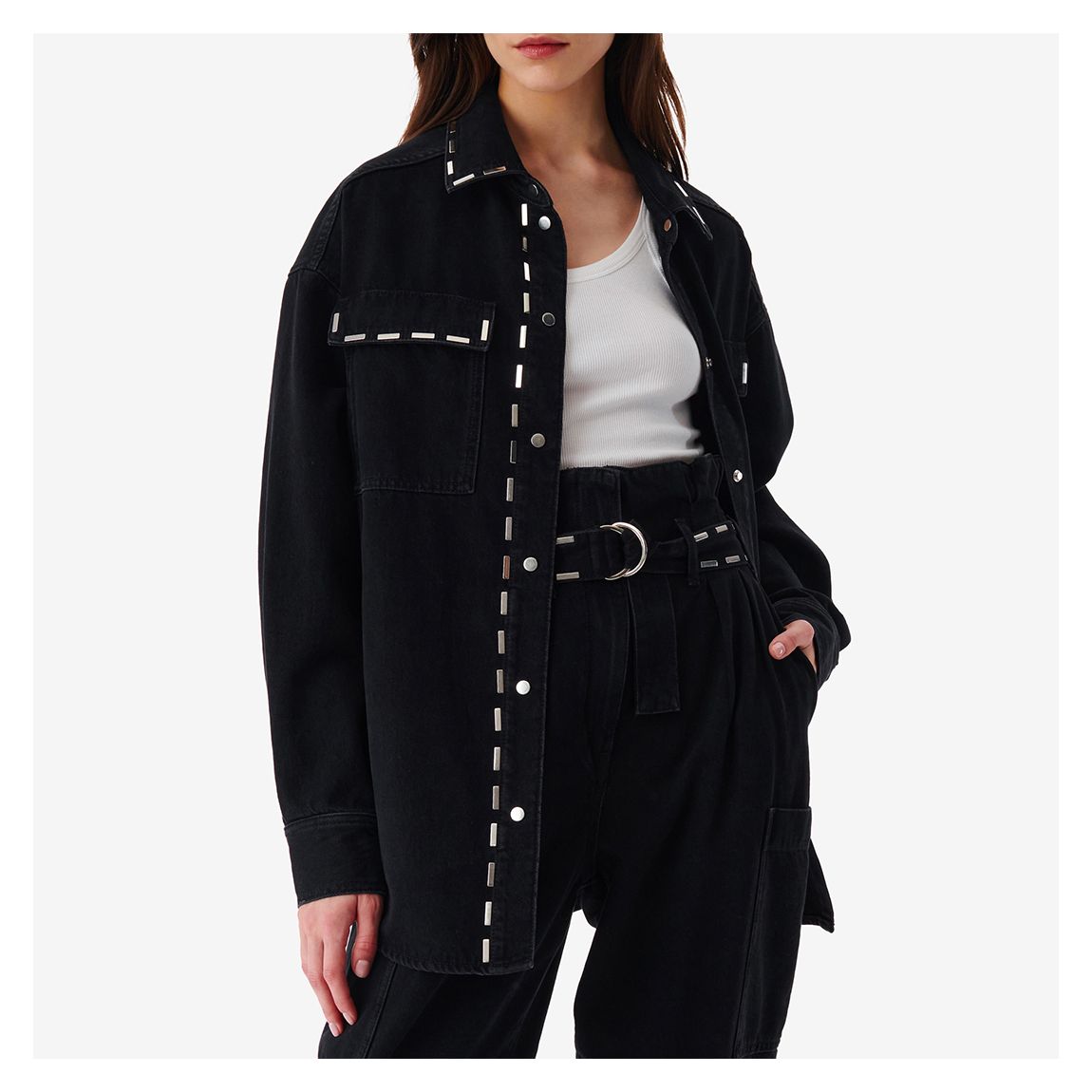 Black Contrast Stitch Shirt main product photo