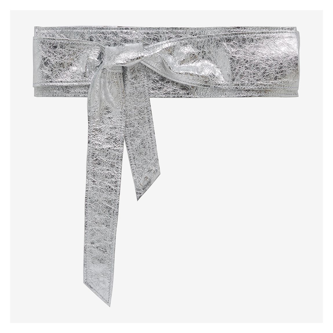 Silver Leather Tie Belt main product photo