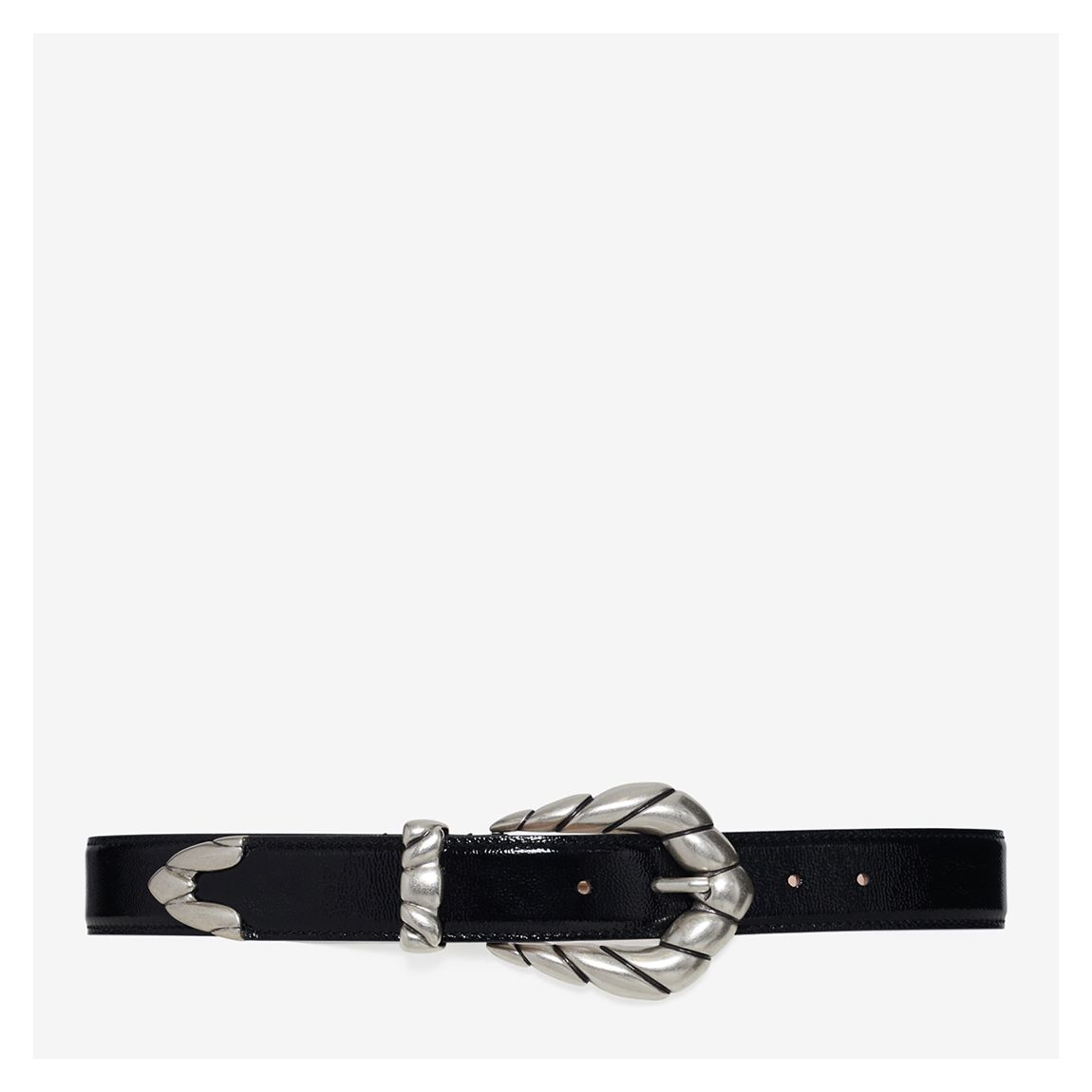 Black Leather Shell Buckle Belt main product photo