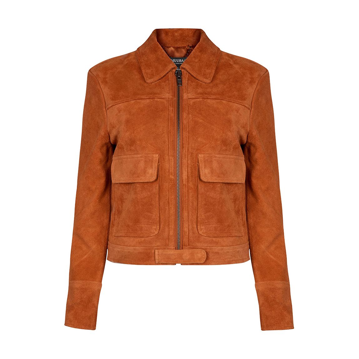 Burnt Orange Suede Trucker Jacket main product photo