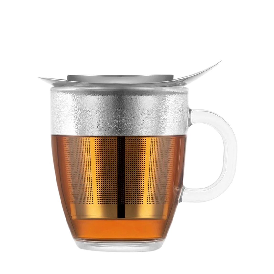 Mug, glass and tea strainer, 0.35 l, 12 oz, s/s main product photo