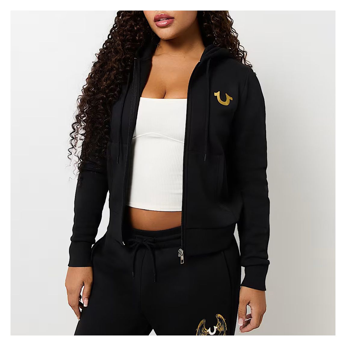 Black Angelic Wing Zip Hoodie main product photo