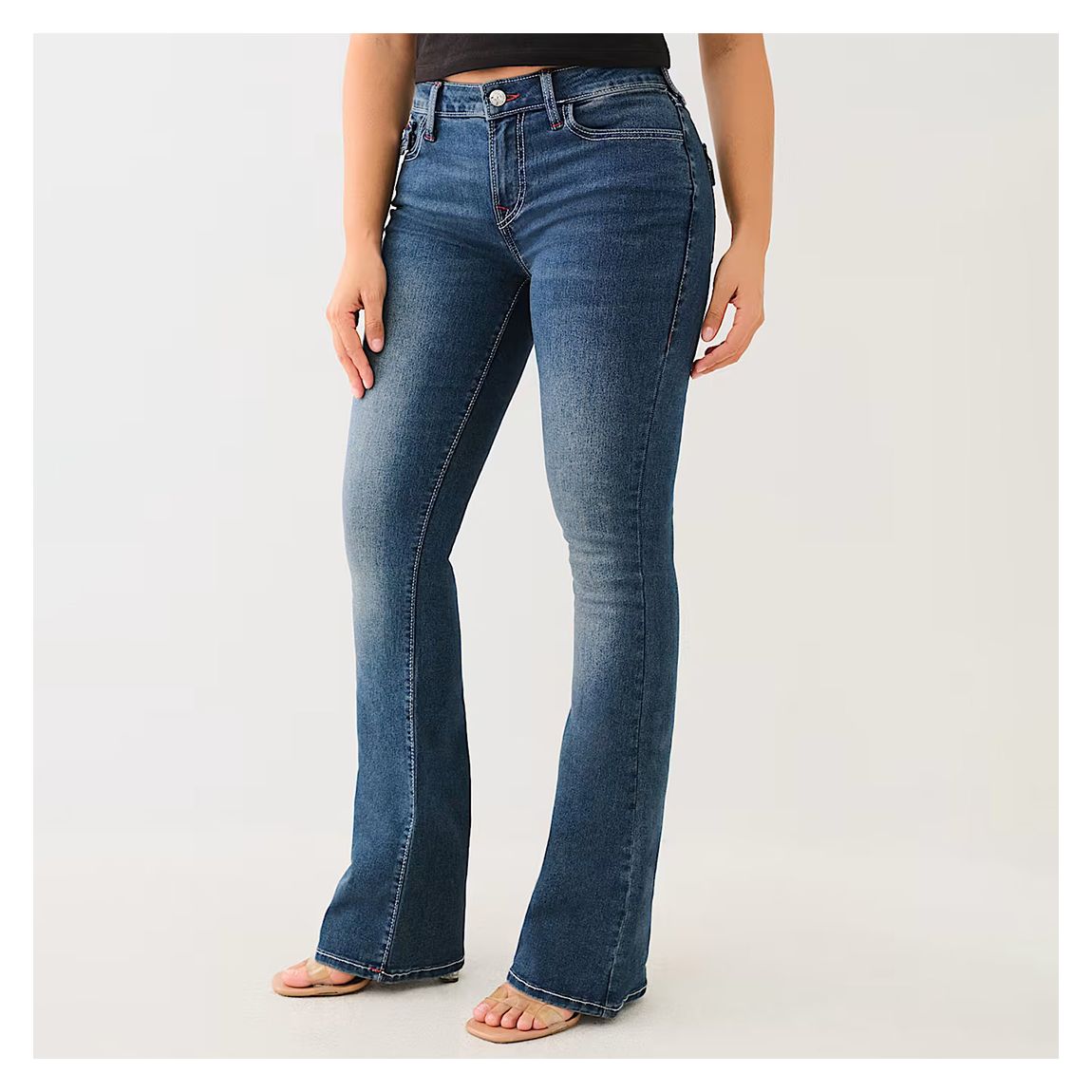 Dark Blue Becca Flap Bootcut Jeans main product photo