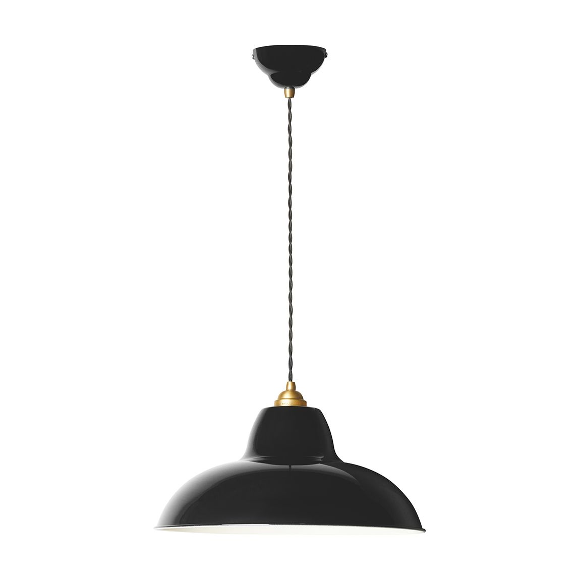 Original 1227 Brass Midi Wide Pendant, Jet Black main product photo