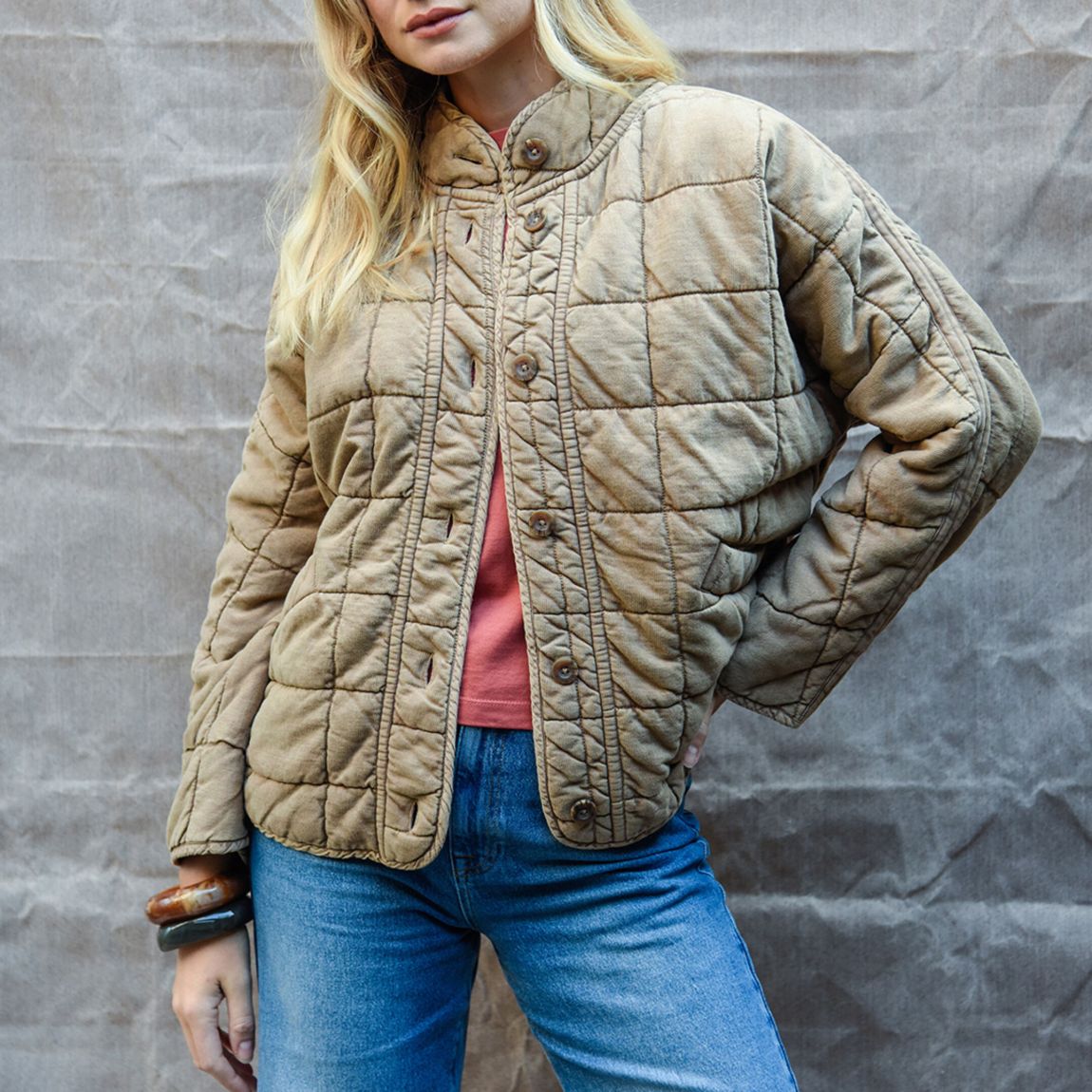 Brown Maisie Quilted Jacket main product photo