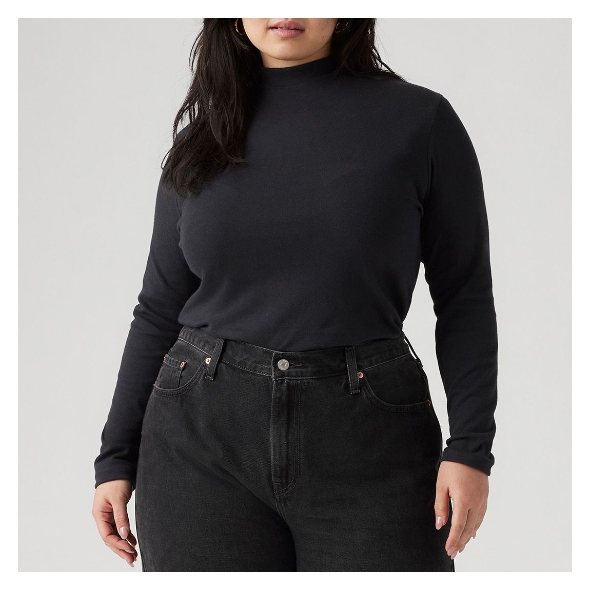 Plus Black Knit Turtleneck Jumper main product photo