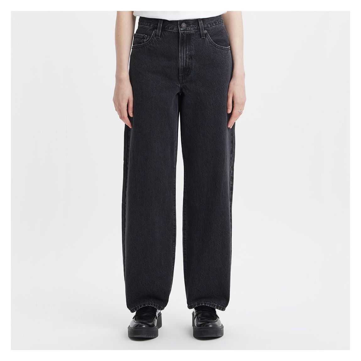 Black Baggy Dad Jean main product photo