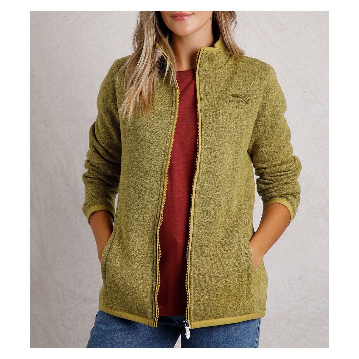 Green Full Zip Soft Knitted Fleece main product photo