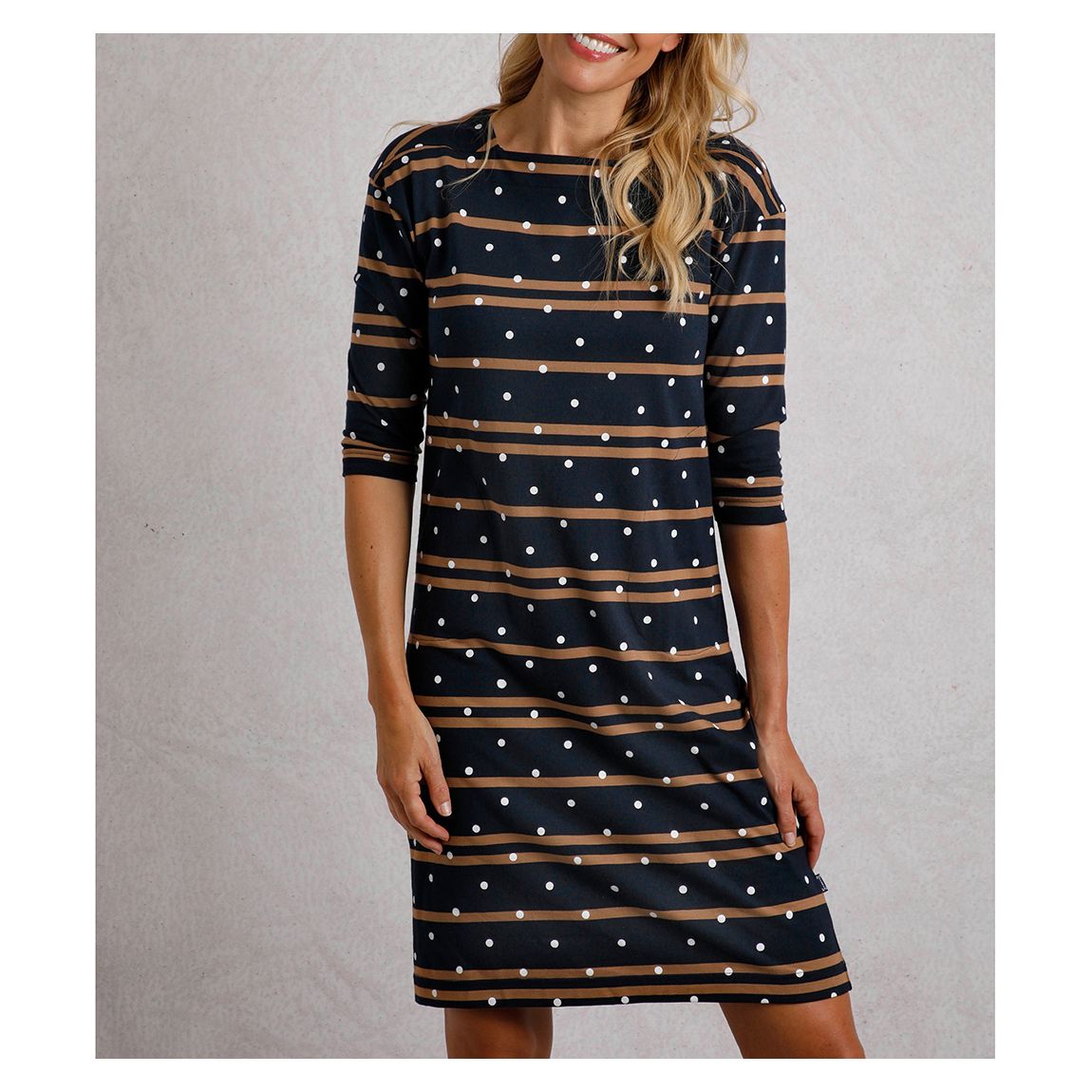 Navy Cotton Stripe Jersey Dress main product photo