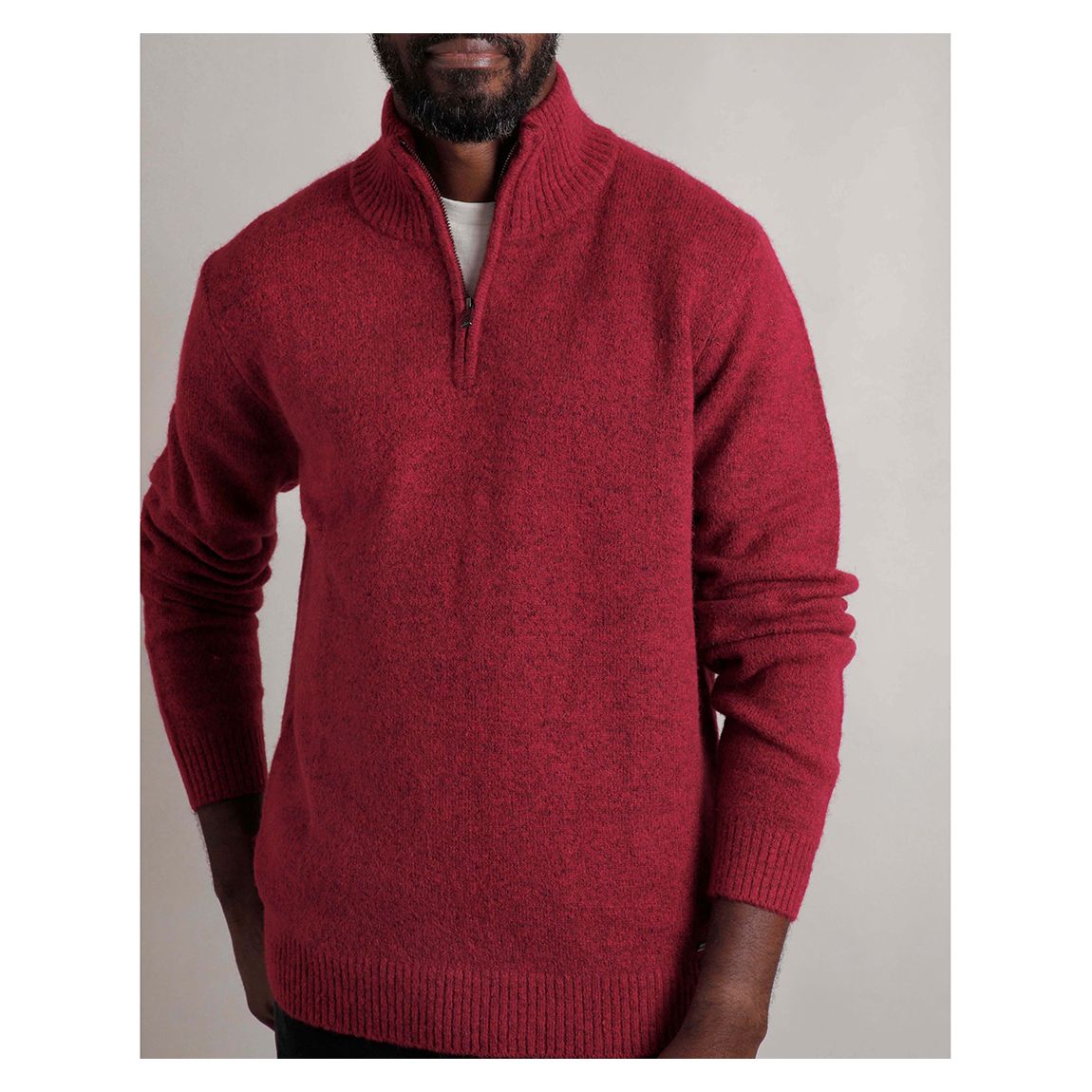 Red Wool Blend 1/4 Zip Jumper main product photo