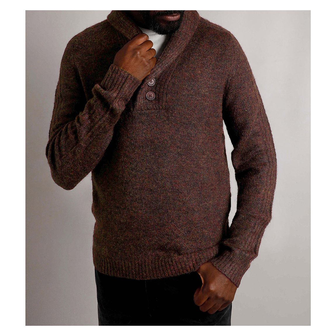 Brown Wool Blend Shawl Jumper main product photo