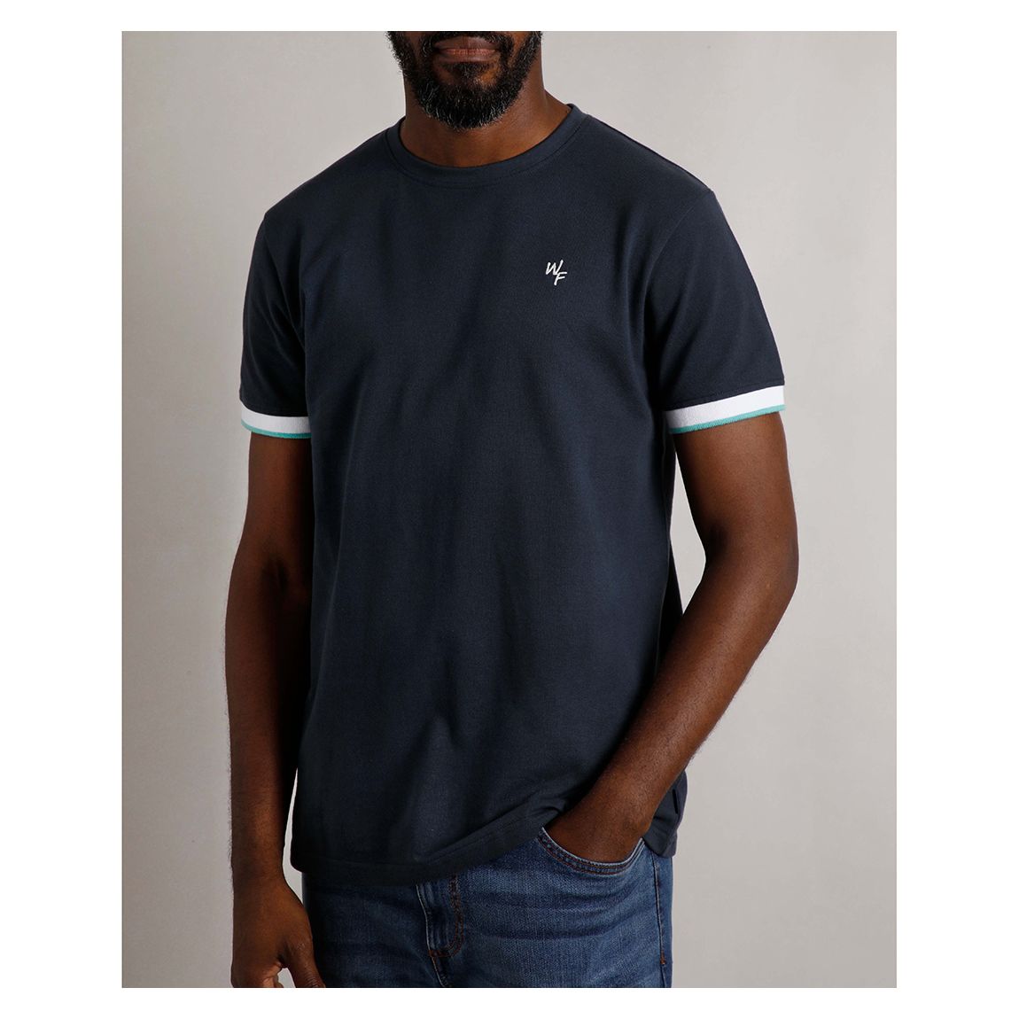 Navy Cotton Pique T-Shirt main product photo