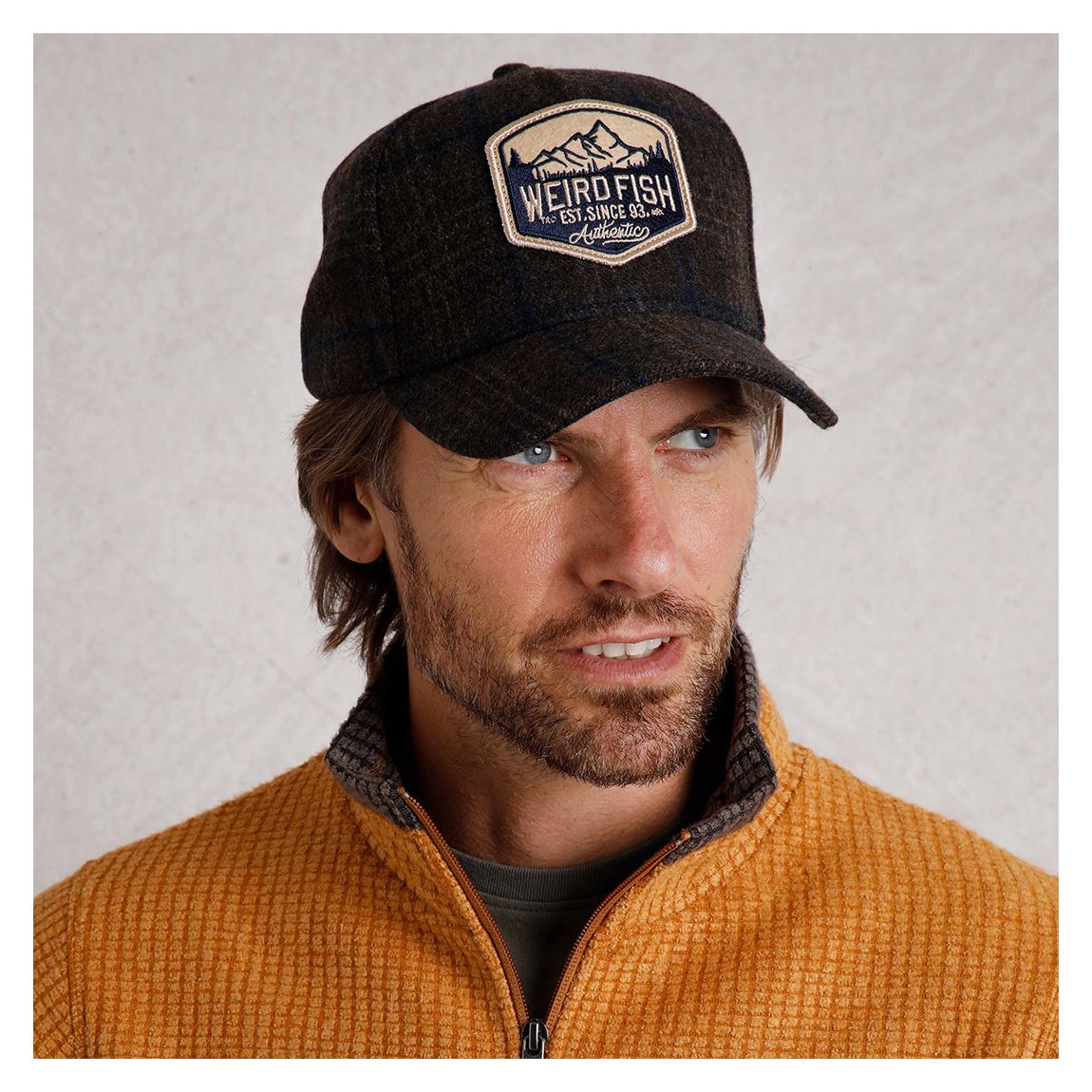 Brown Wool Blend Check Cap main product photo