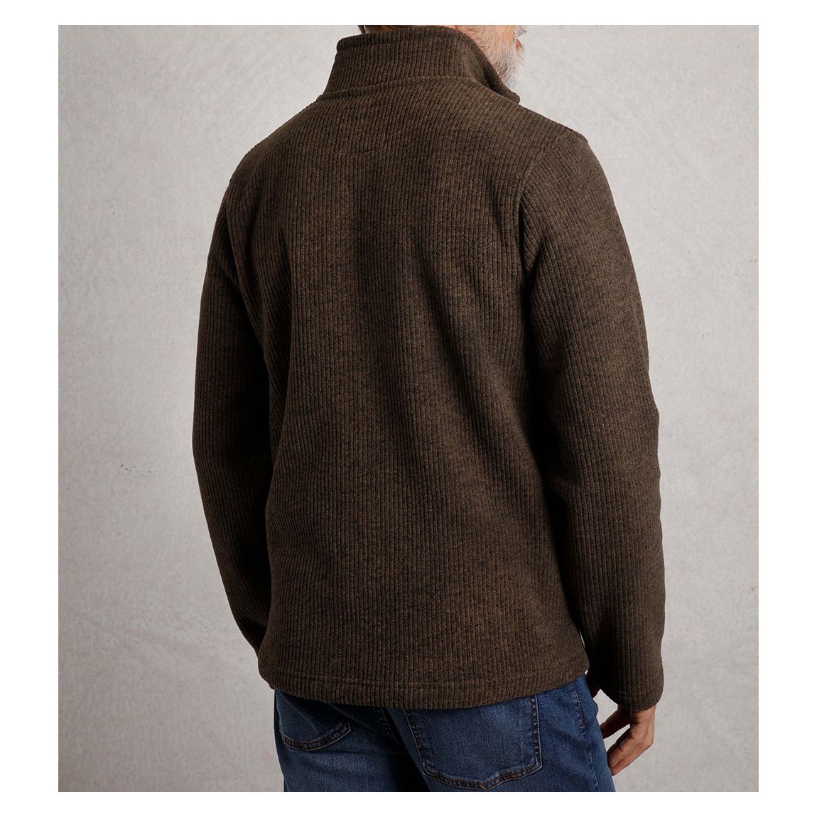 Brown 1/4 Zip Ribbed Fleece main product photo