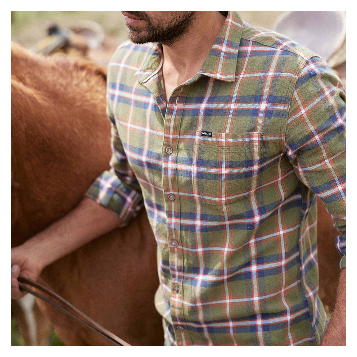 Green Cotton Heritage Flannel Shirt main product photo