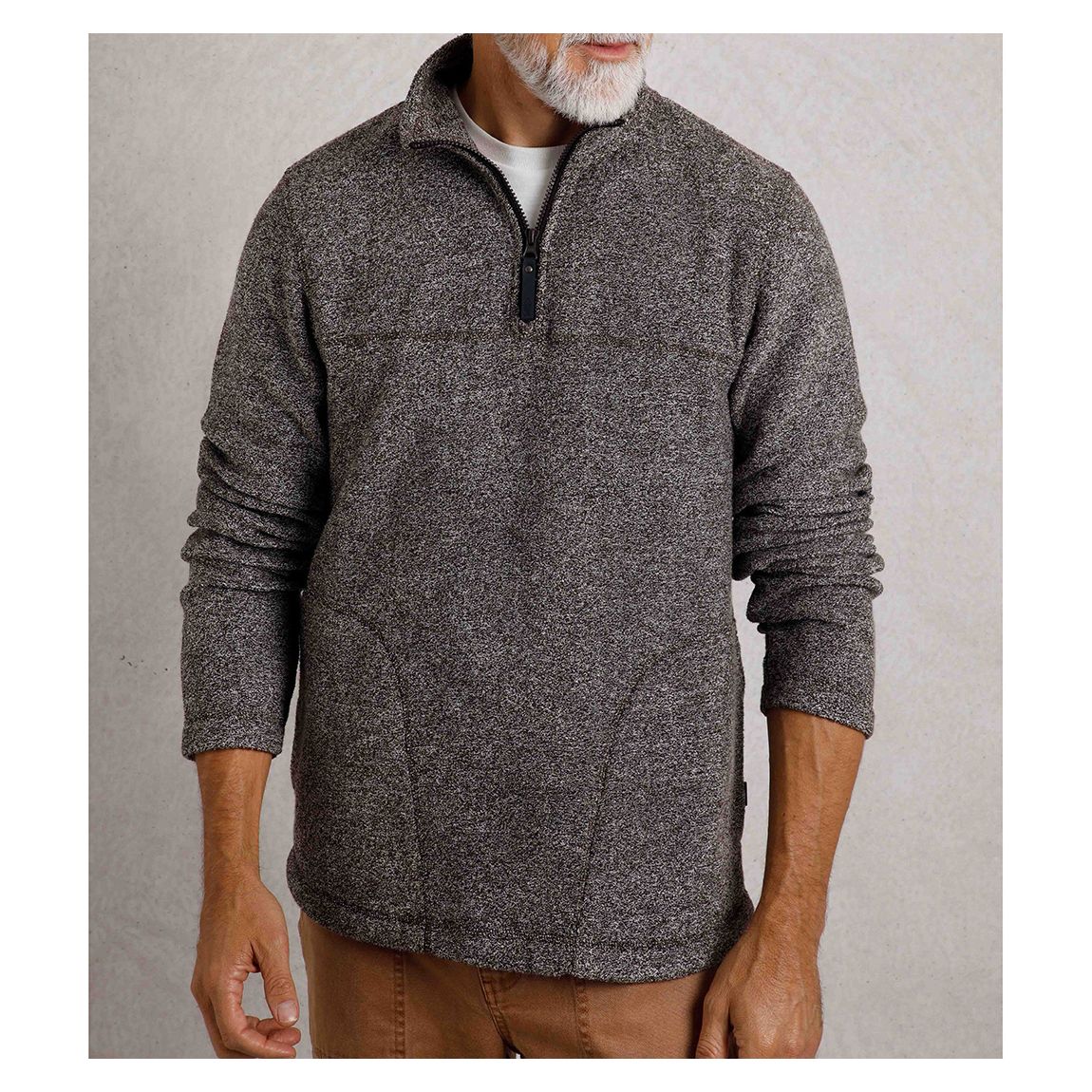 Brown Eco 1/4 Zip Marl Fleece main product photo